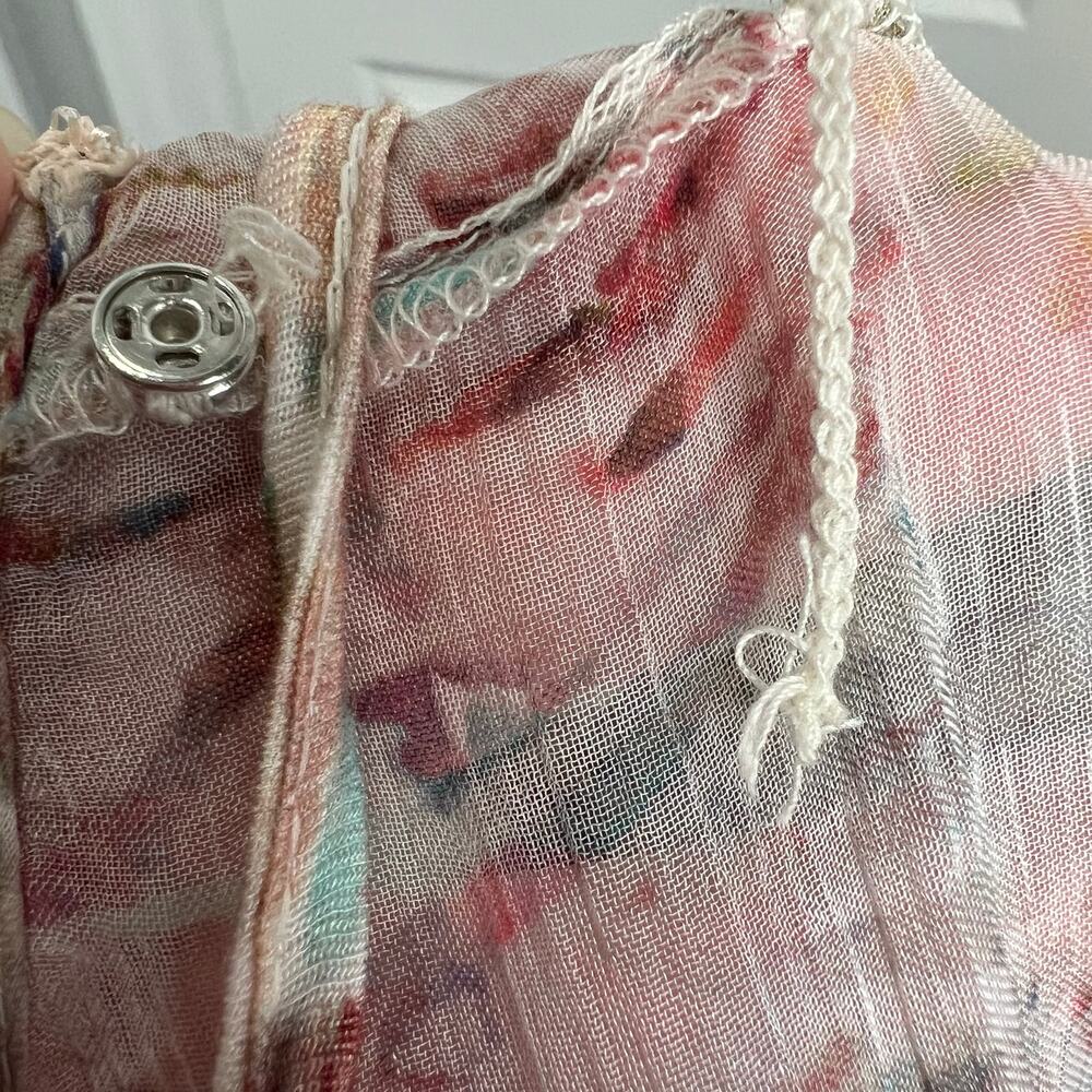 Soft Surroundings Althea Maxi Dress Boho Lace Floral Short Sleeve Women's Size 8 - Picture 14 of 15